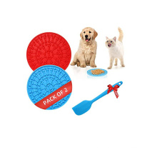 Silicone Dog Bath Peanut Butter Slow Feeder Treat Feeding Plate Lick Pad Dispensing Mat Shower Toy with Suction Cup to Wall